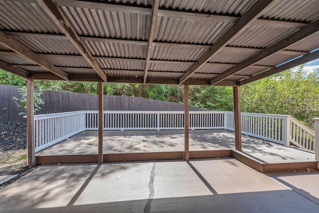 view of patio with a wooden deck