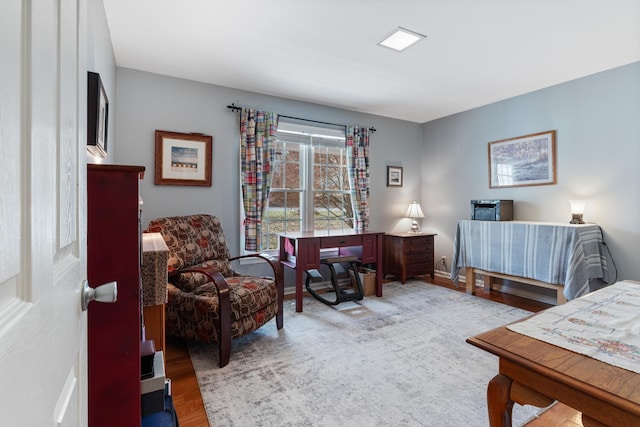 office with hardwood / wood-style floors