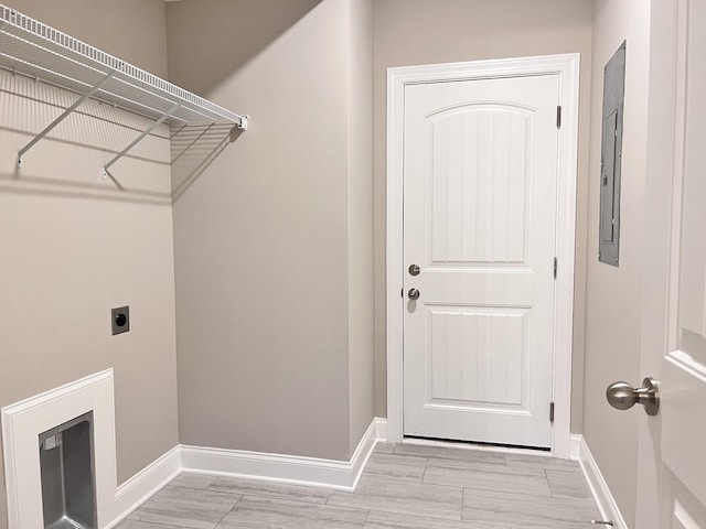 laundry room featuring electric dryer hookup