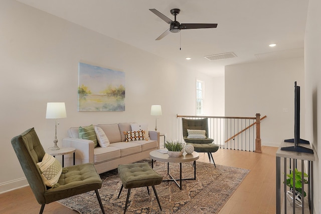 living room with wood-type flooring