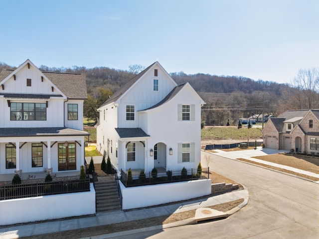 view of modern farmhouse