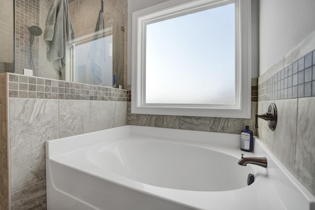 bathroom featuring a washtub