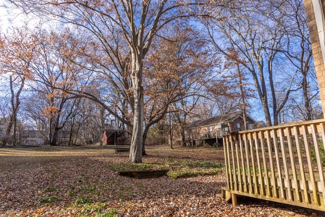 view of yard featuring a deck