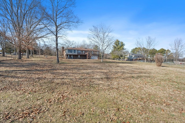 view of yard featuring a deck