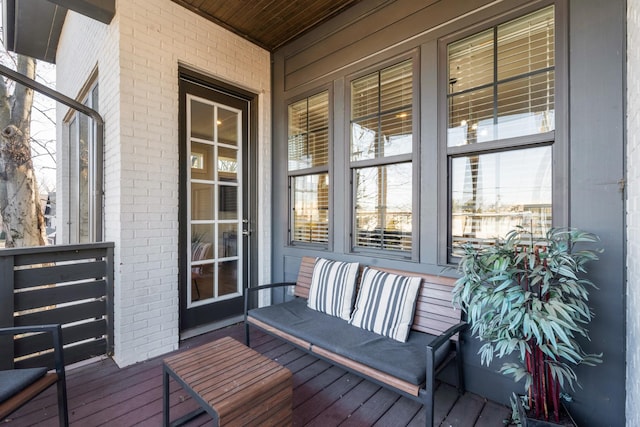 wooden terrace with covered porch