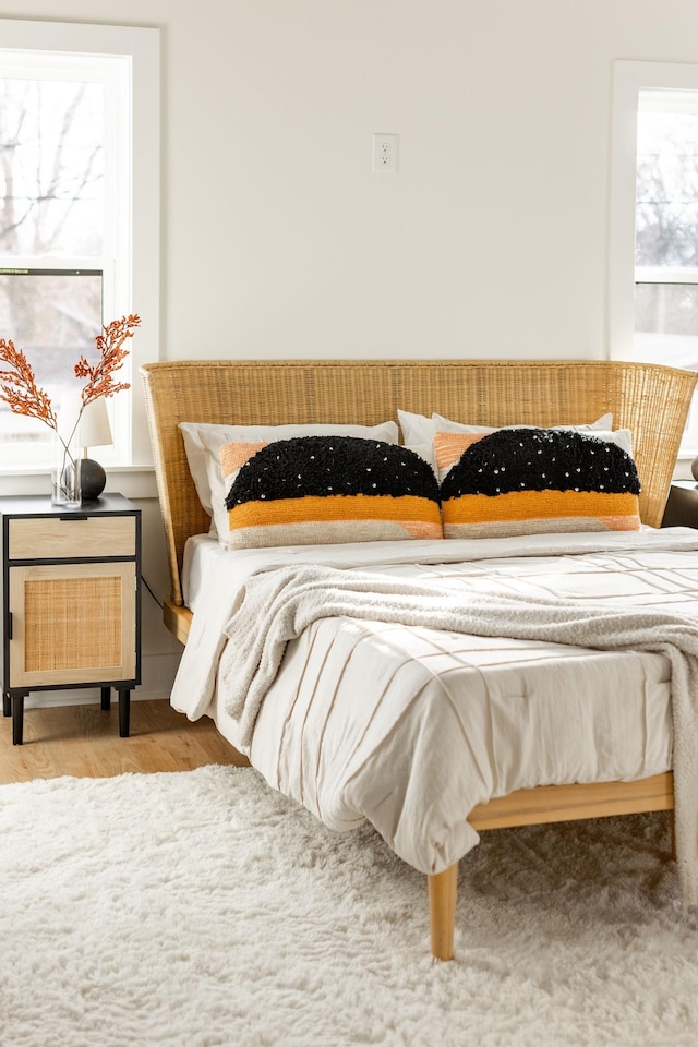 bedroom featuring light hardwood / wood-style flooring