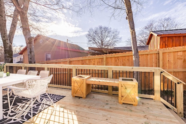 view of wooden deck