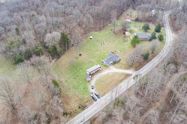 aerial view with a rural view