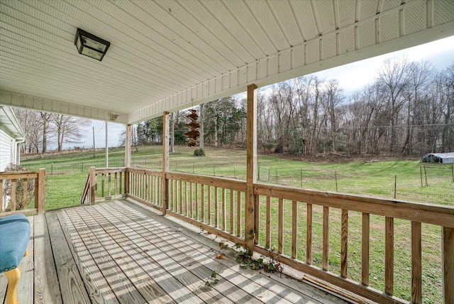 deck with a lawn