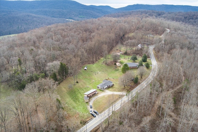 aerial view featuring a mountain view