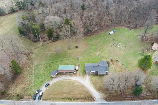 bird's eye view featuring a rural view