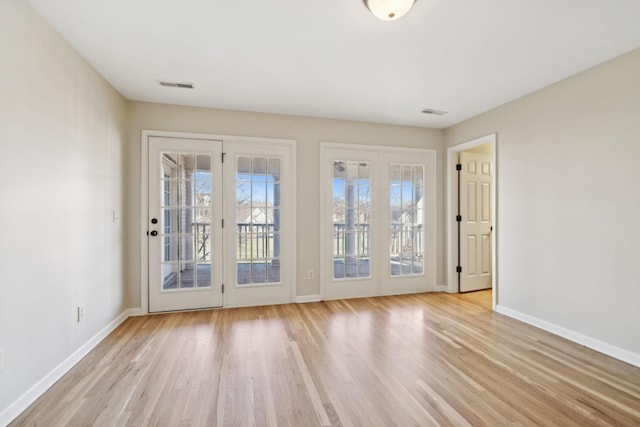 doorway featuring light wood-type flooring