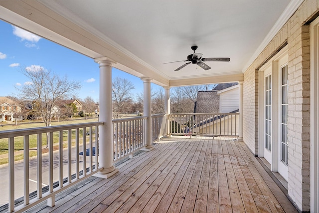 deck featuring ceiling fan