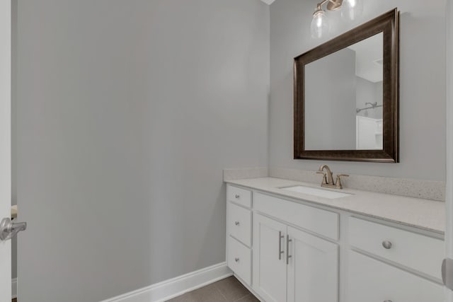 bathroom featuring vanity and tile patterned floors