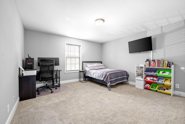 bedroom with carpet