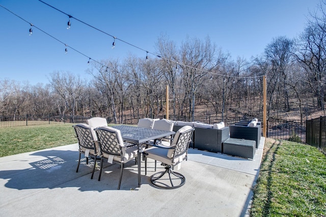 view of patio / terrace featuring an outdoor living space