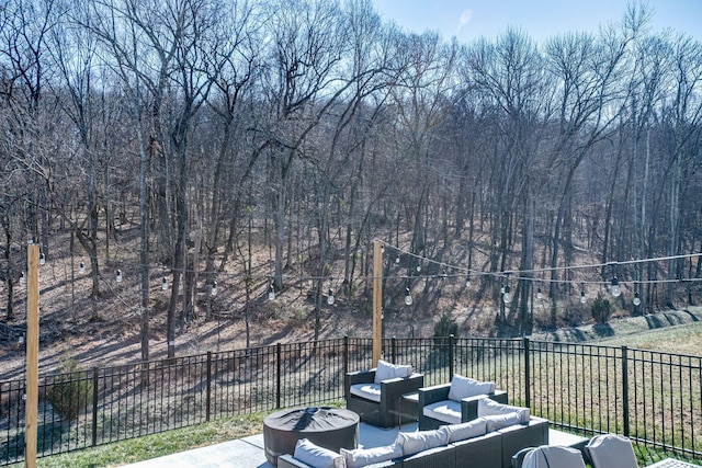 view of patio / terrace with an outdoor living space