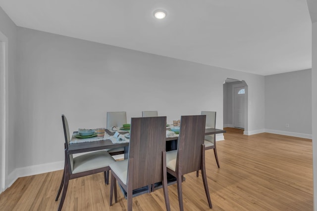 dining area featuring light hardwood / wood-style floors