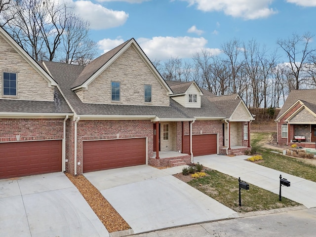 view of front of home with a garage