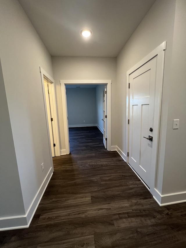 hall featuring dark hardwood / wood-style flooring