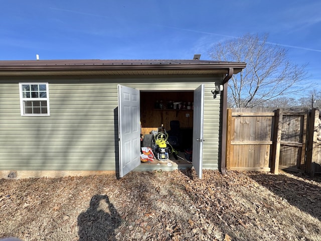 view of outdoor structure with a garage