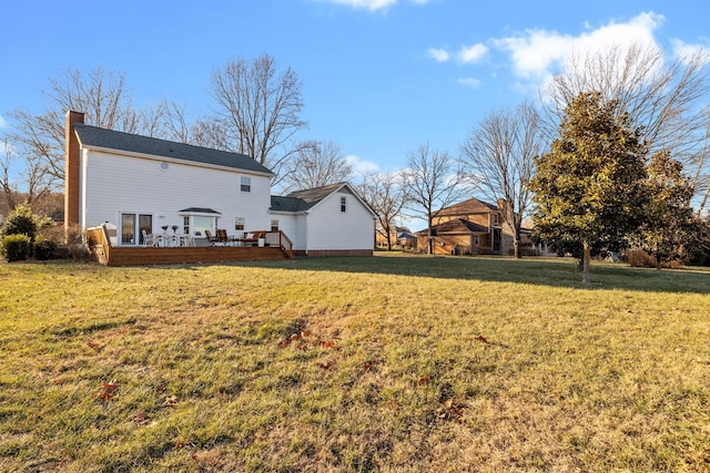 view of yard featuring a deck