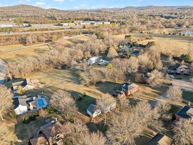 bird's eye view featuring a mountain view