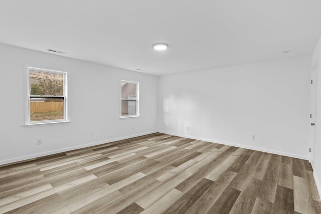 empty room featuring light wood-type flooring