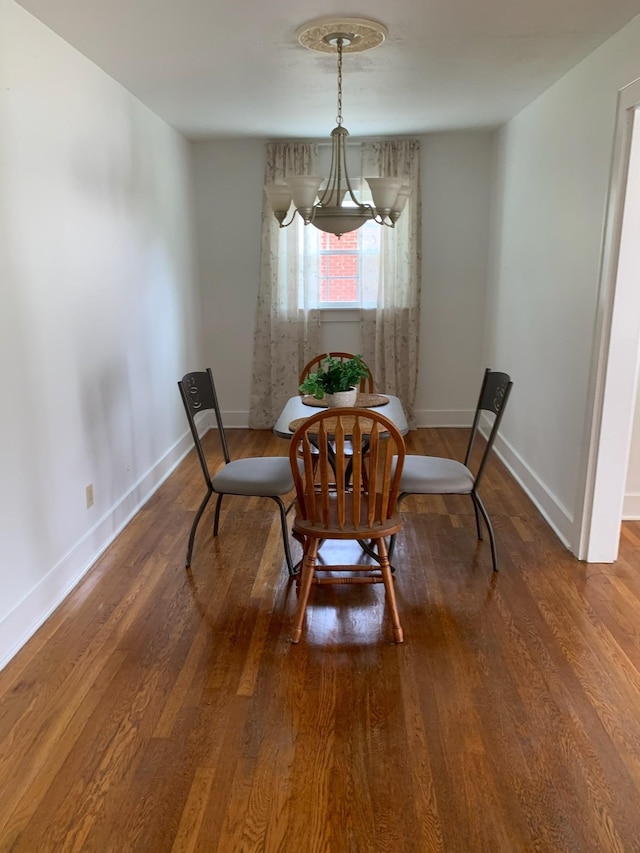 dining space featuring dark hardwood / wood-style flooring