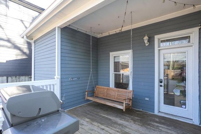 deck featuring grilling area