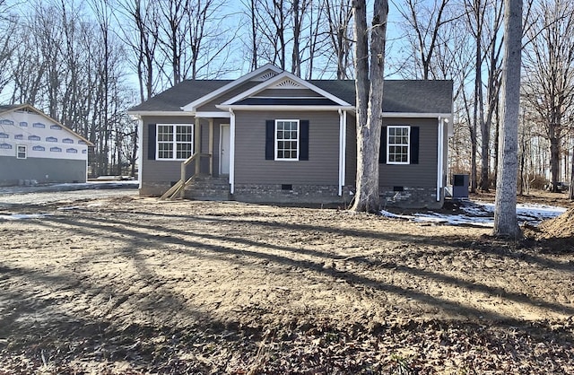 view of front of home featuring central AC