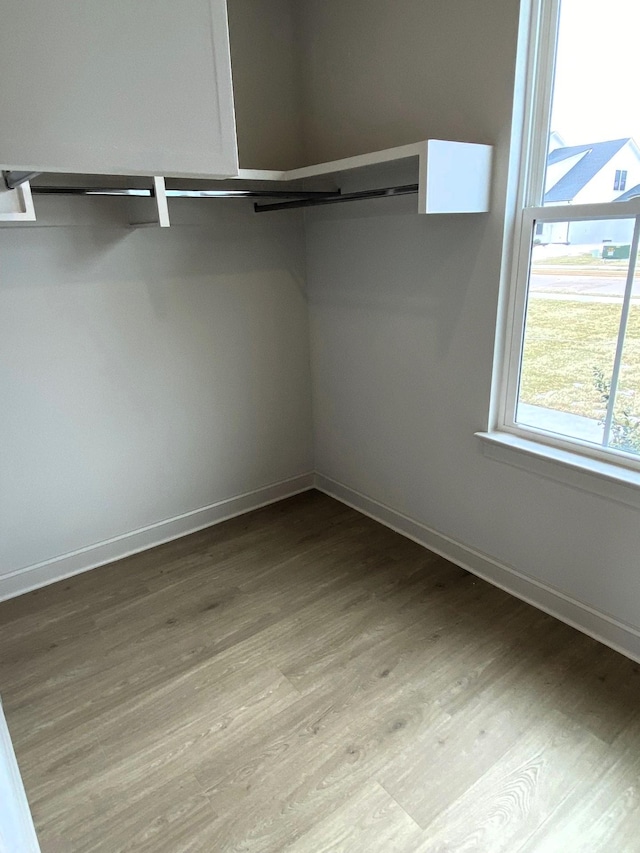 walk in closet featuring light wood-type flooring