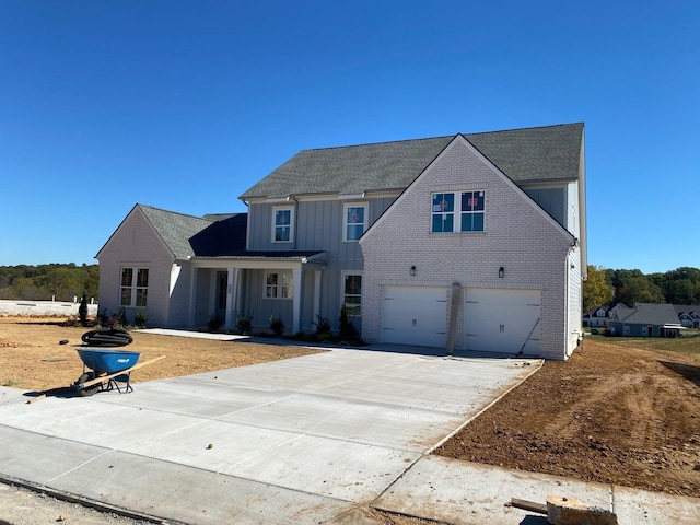 view of front of house with a garage