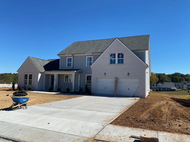 view of front of house with a garage