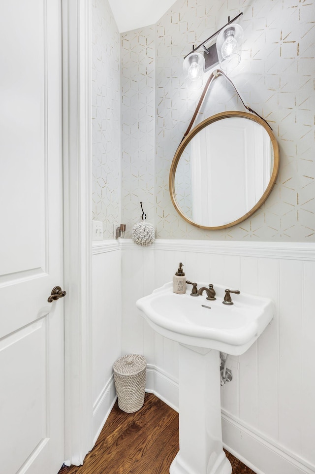 bathroom featuring hardwood / wood-style floors