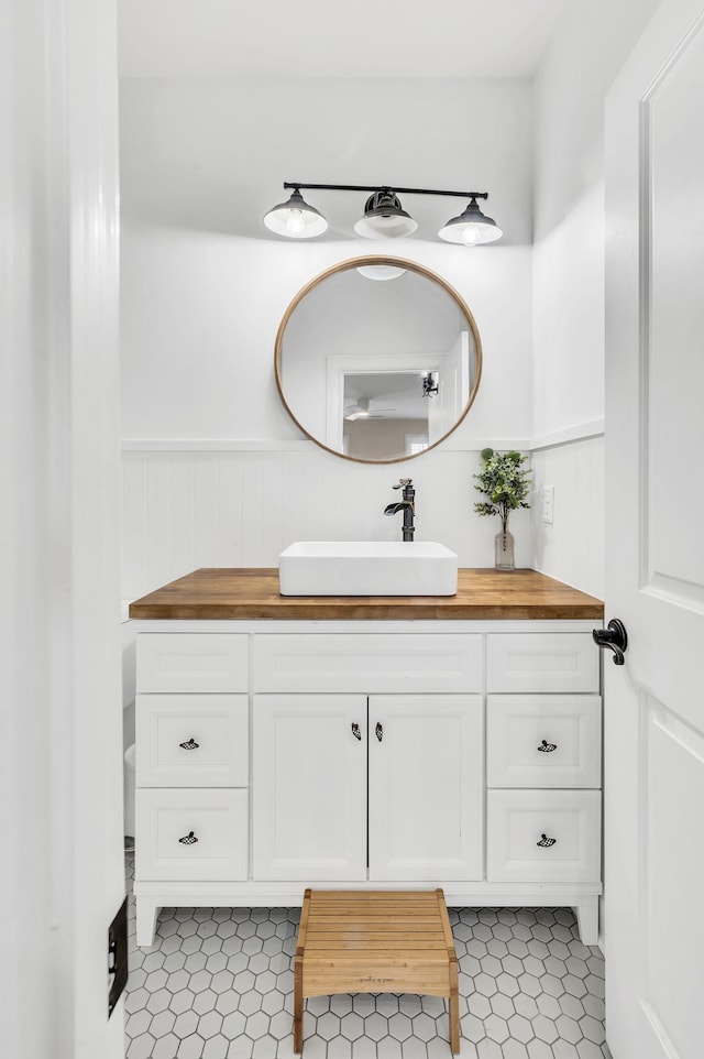 bathroom featuring vanity and tile patterned floors