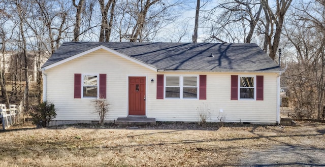 view of single story home