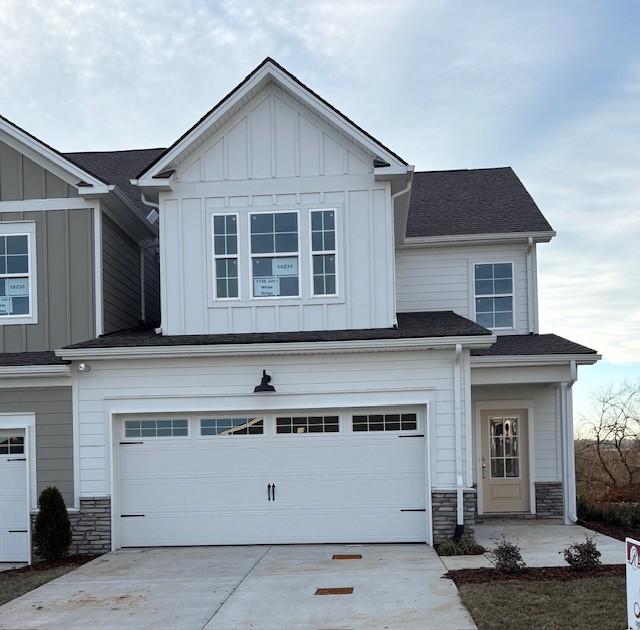 view of front of home with a garage