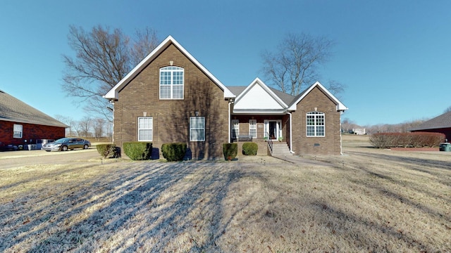 front facade with a porch