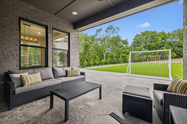 view of patio / terrace with an outdoor living space