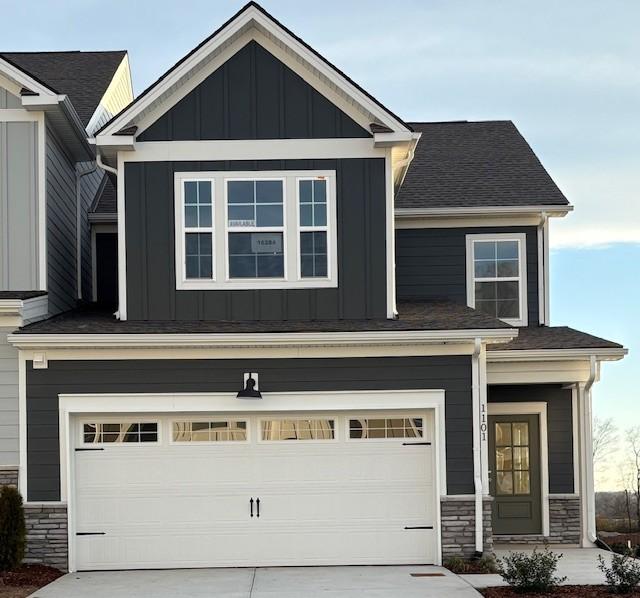 craftsman inspired home featuring a garage