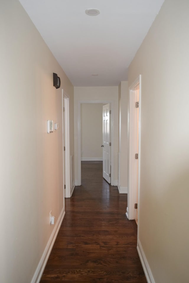 hall featuring dark hardwood / wood-style flooring