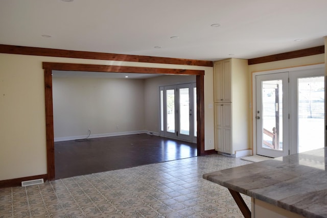 empty room with french doors