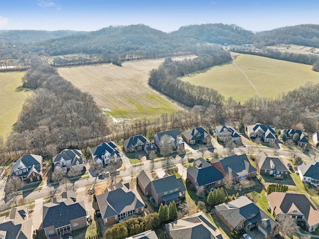 bird's eye view featuring a mountain view