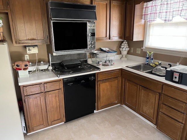 kitchen with black appliances