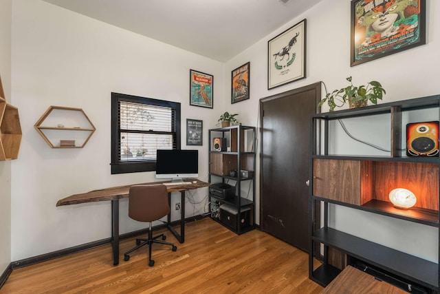 office area featuring wood-type flooring