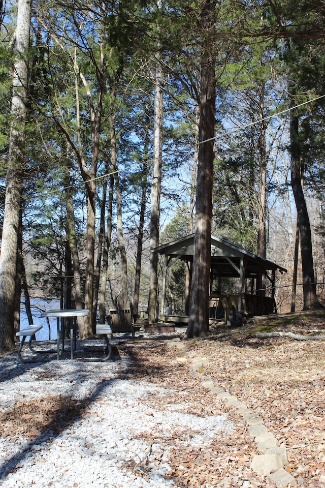 view of yard with a gazebo