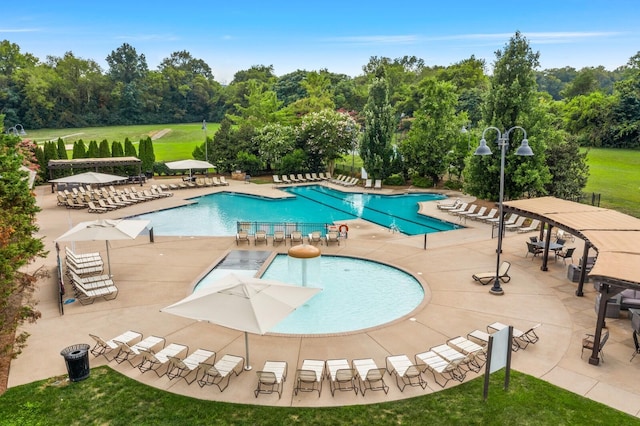 view of pool with a patio