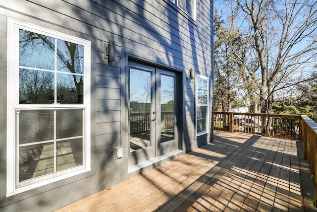 deck featuring french doors