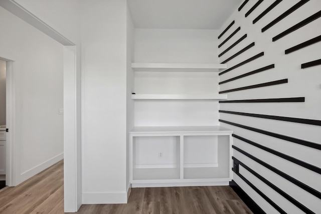 walk in closet featuring hardwood / wood-style floors